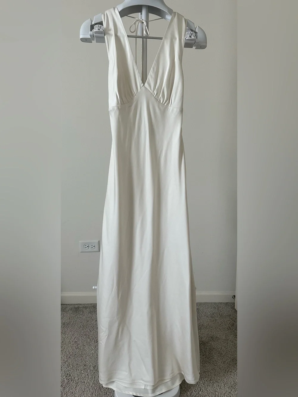 Abercrombie & Fitch Ivory Maxi Slip Dress